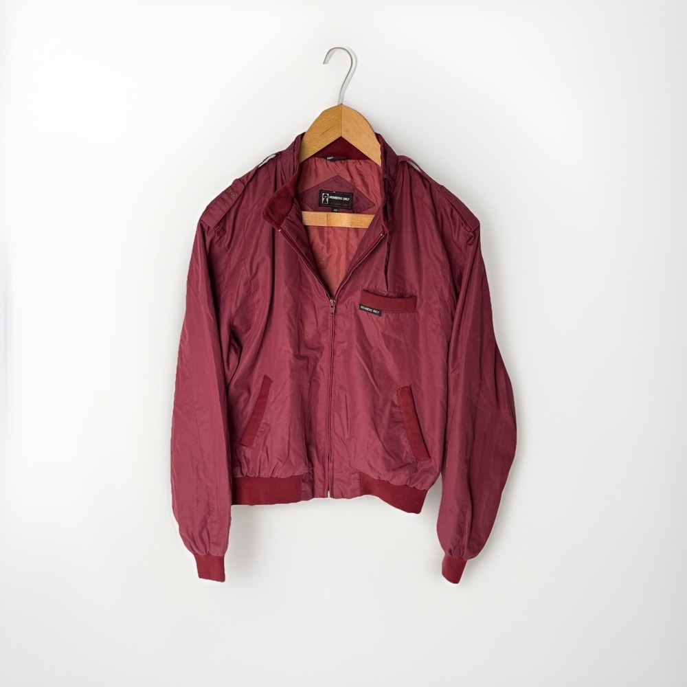 Vintage Members Only Jacket Maroon Red Europe Made Korea Size 46 Men's L-XL